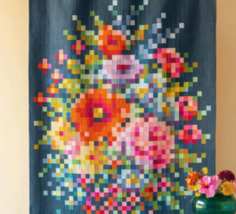 Embroidery Flower Quilt Pattern