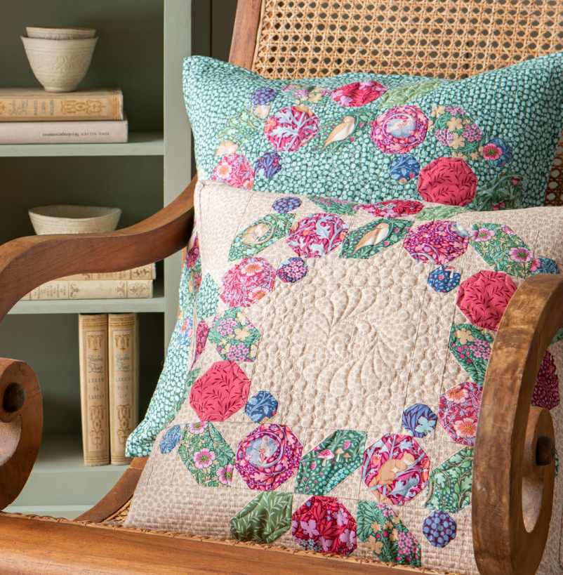 Berry Wreath Cushions in Beige and Lafayette Patterns