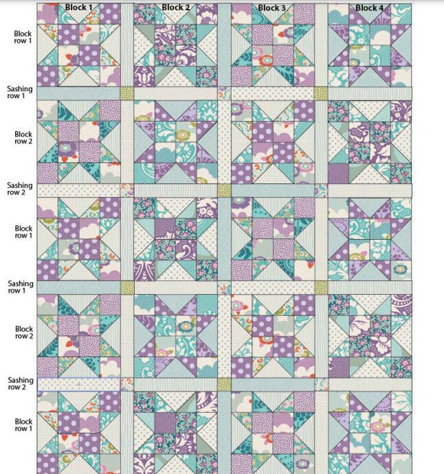 Four Block Quilt Pattern