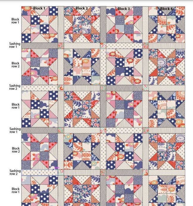 Four Block Quilt Pattern