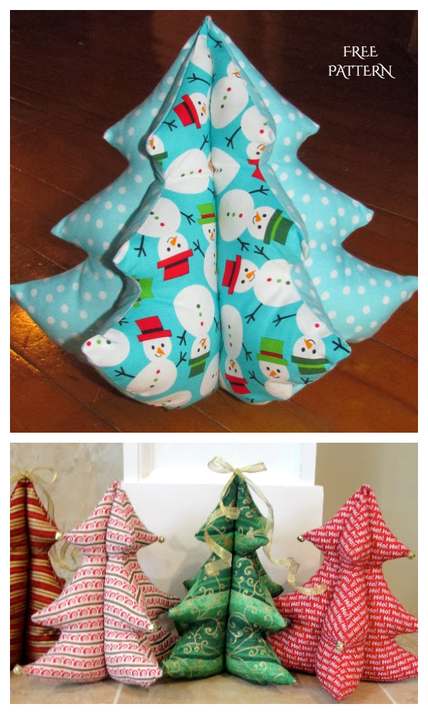 Padded Fabric Christmas Tree Decoration