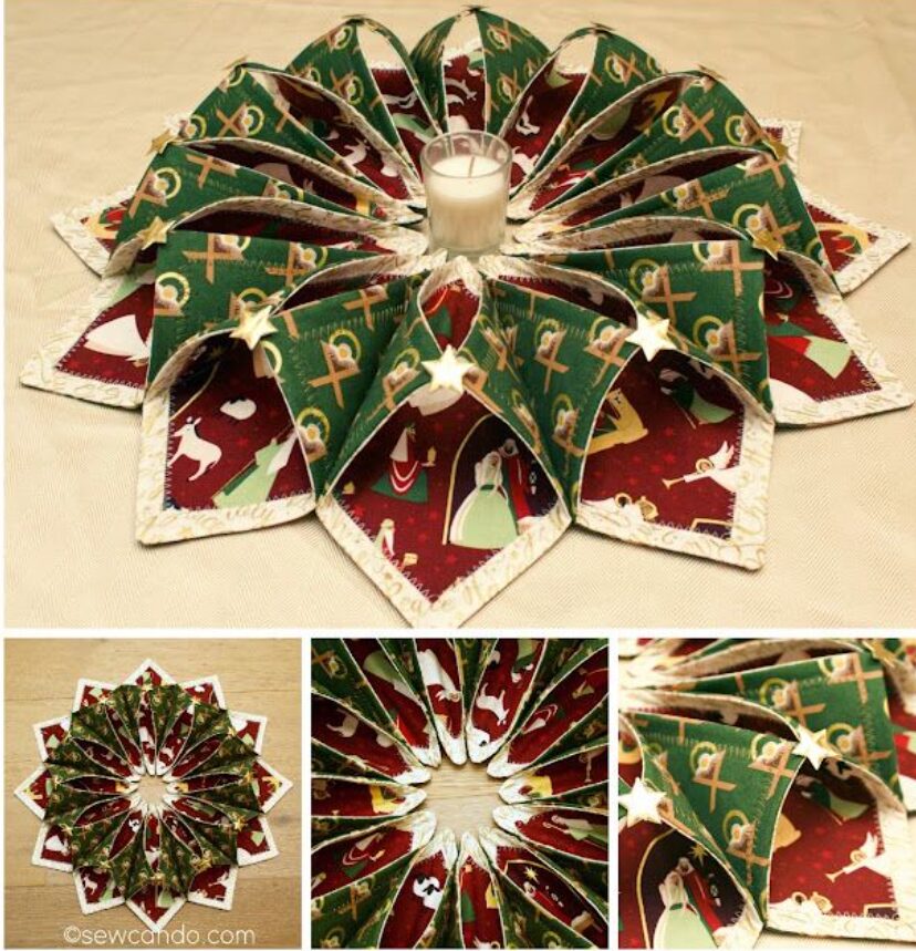 Fold & Stitch Wreath Tutorial