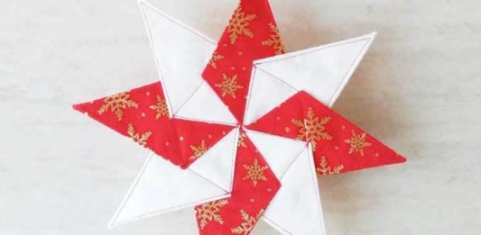 Kaleidoscope Star Quilted Christmas Ornament Pattern