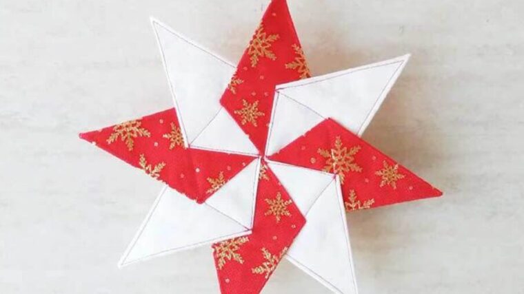 Kaleidoscope Star Quilted Christmas Ornament Pattern