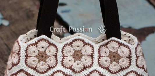 African Flower Crochet Purse PDF Pattern