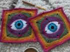 Crochet Evil Eye Granny Square Pattern – Free Tutorial