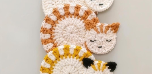 Crochet Kitten Coaster Tutorial – Free Pattern