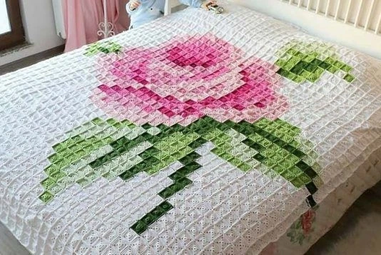 Crochet Rose Quilt Blanket  Full Tutorial