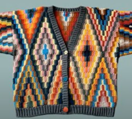 Colorful Diamonds Crochet Cardigan Pattern