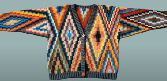 Colorful Diamonds Crochet Cardigan Pattern