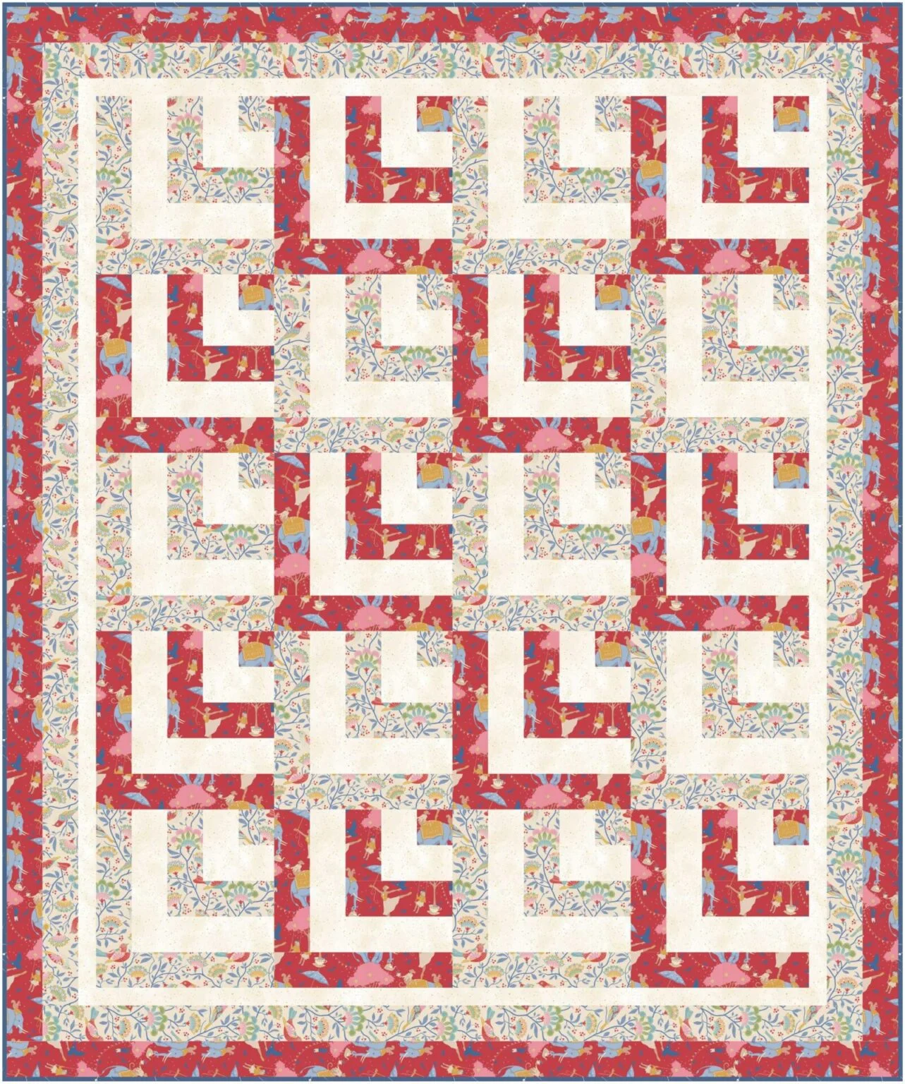 Quarter Log Cabins Quilt Pattern