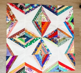 Scrappy Star String Quilt Block Pattern