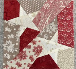 Candy Striped Holly Star Quilt Block Free Pattern