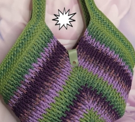 Colorful Crochet Bag with Embossed Square