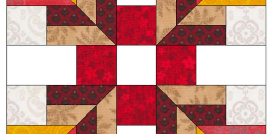 Radiant Cross Quilt Block Pattern