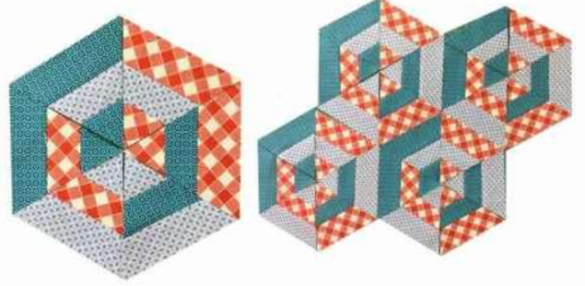 3D Hexagon Block Pattern