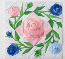 Floral Rose Foundation Paper Piecing Quilt Block Tutorial