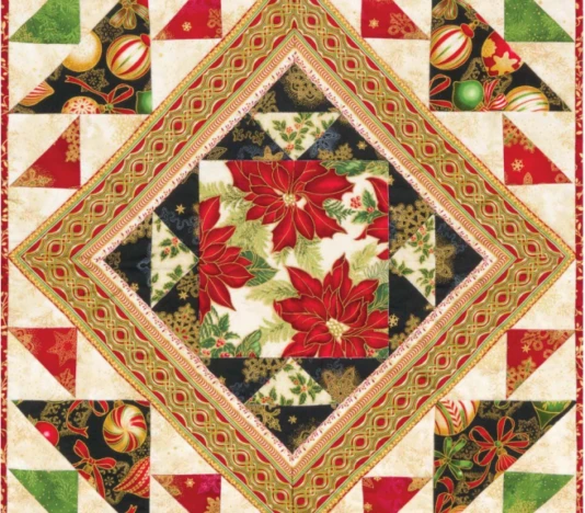 Framed Poinsettias Holiday Mini Pattern