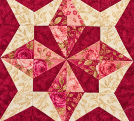 Four-Diamond Star Quilt Block Pattern