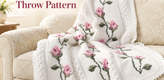 Crochet Rosebud Throw Pattern