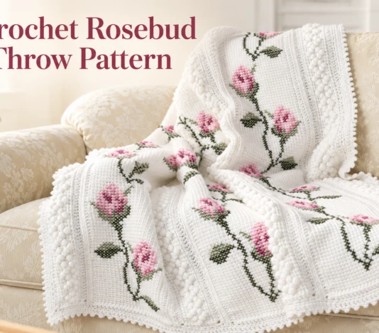 Crochet Rosebud Throw Pattern