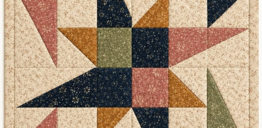 Pin Twist Star Quilt Block Pattern