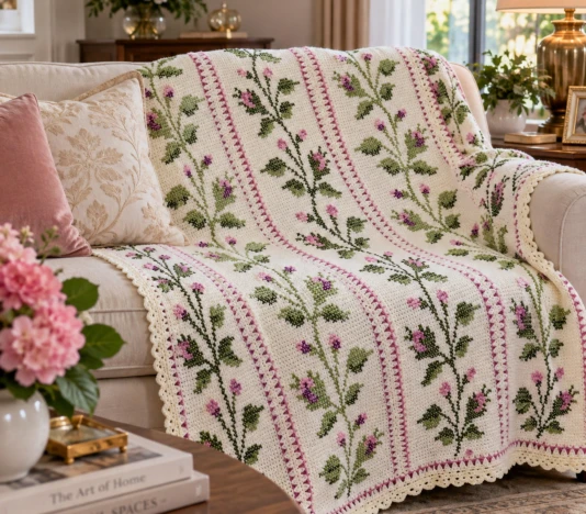 Summer Rose Afghan Pattern – Free Crochet PDF