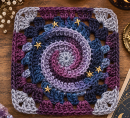 Spiral Galaxy Crochet Square