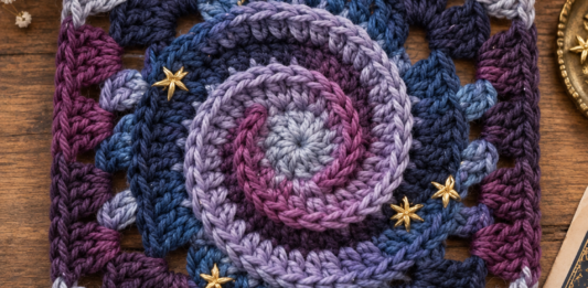Spiral Galaxy Crochet Square
